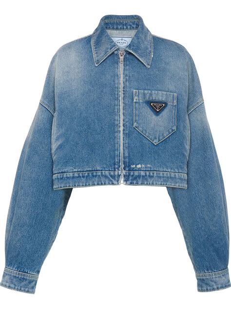 prada jeans jacket|prada crop denim jacket.